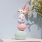 Easter-Decorations - Cute Bunny Decor - Rabbit Figurine - Table Centerpiece - Spring Rabbit Sitting Egg Tower Figure Bunny Sulpture for Indoor Home Farmhouse Decor 4.25*3.25*10 in Newman House Studio